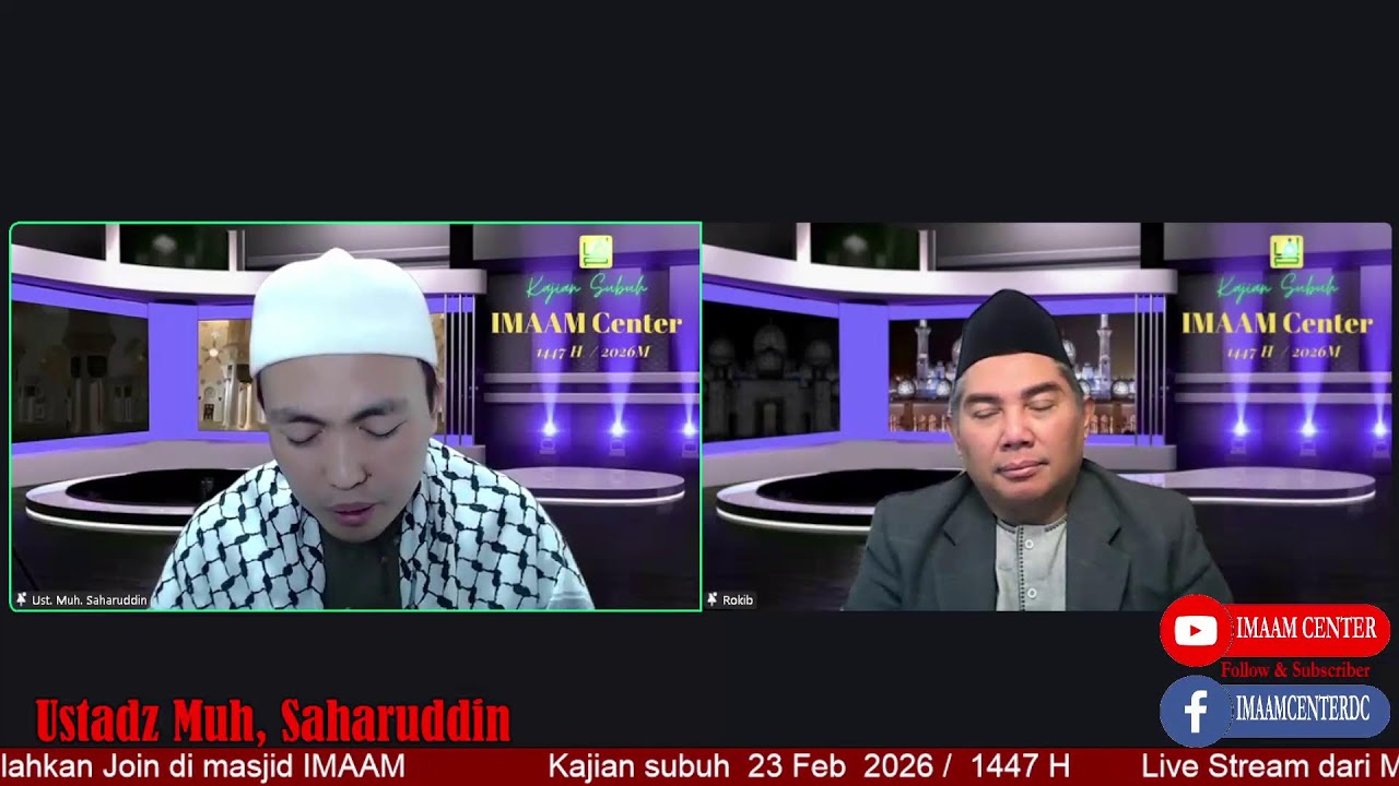 Kajian subuh Bersama Ustadz Muhammd  Maula Ibahim @ IMAAM Center Feb  23 2026
