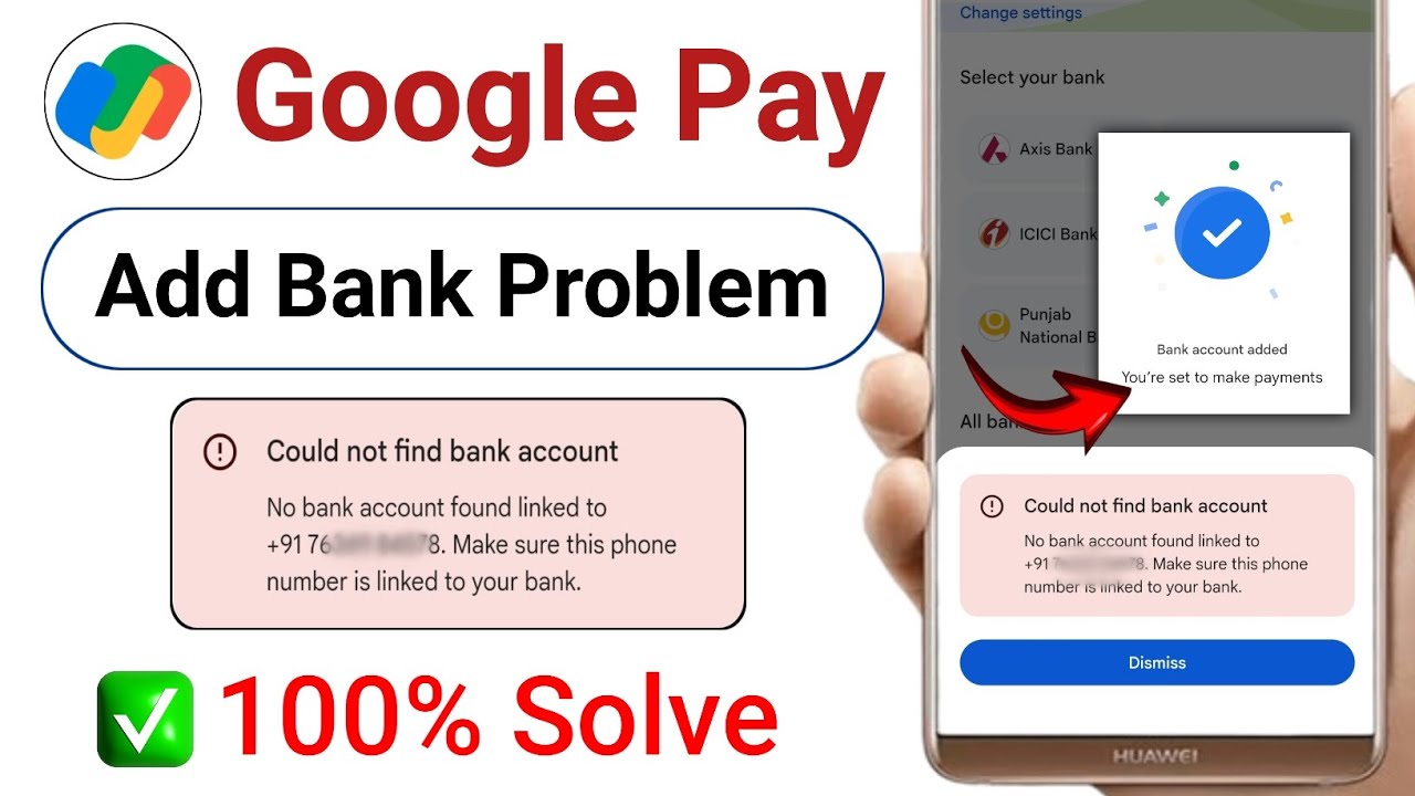Could Not Find Bank Account in Google pay | google pay no account found problem | Google pay