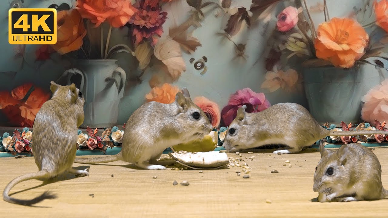 10 hour Cat TV mouse fun , Mouse squabble playing hide and seek for food - - Cat Tv Mouse - 4k UHD