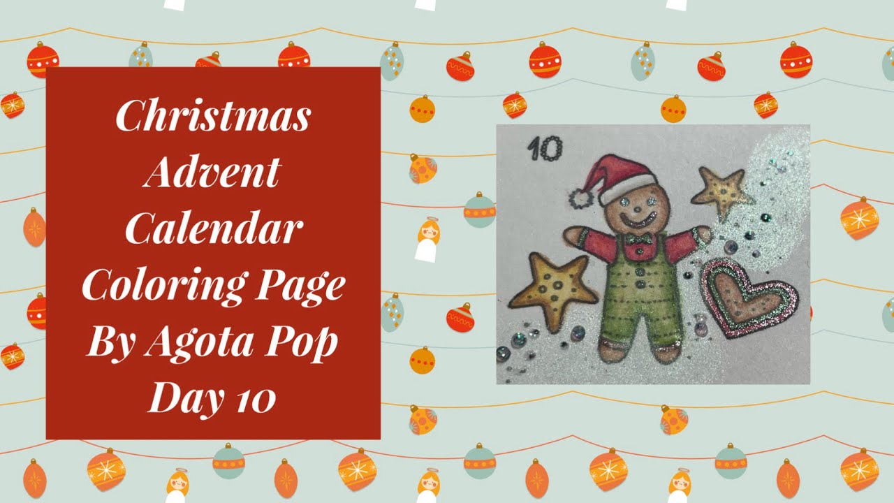 Advent calendar coloring page by Agota Pop #colorwinterescape