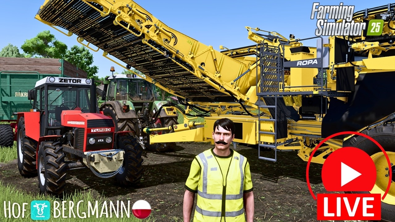 Farming Simulator 25 Wiecz&oacute;r z Hof Bergmann - ZBI&Oacute;R CEBULI - LIVE!