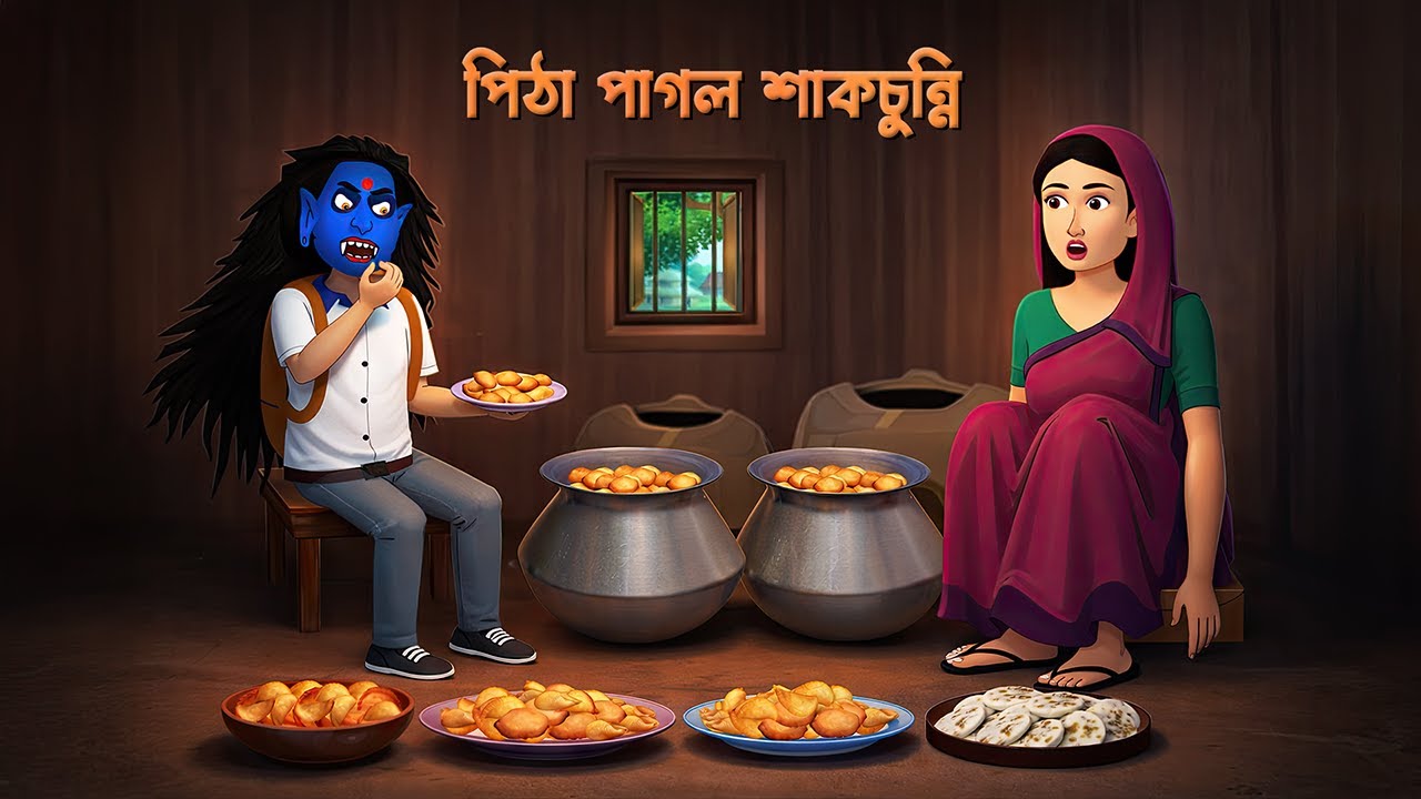 পিঠা পাগল শাকচুন্নি | Shakchunni Golpo | Bengali Village Ghost Story | Story Bird Cartoon