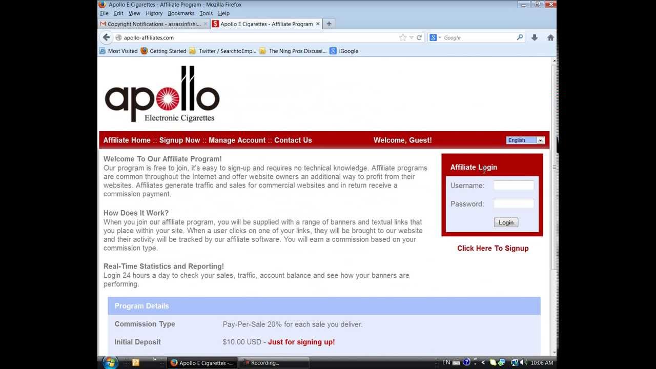 Apollo E Cigs Affiliate Scam Part 2