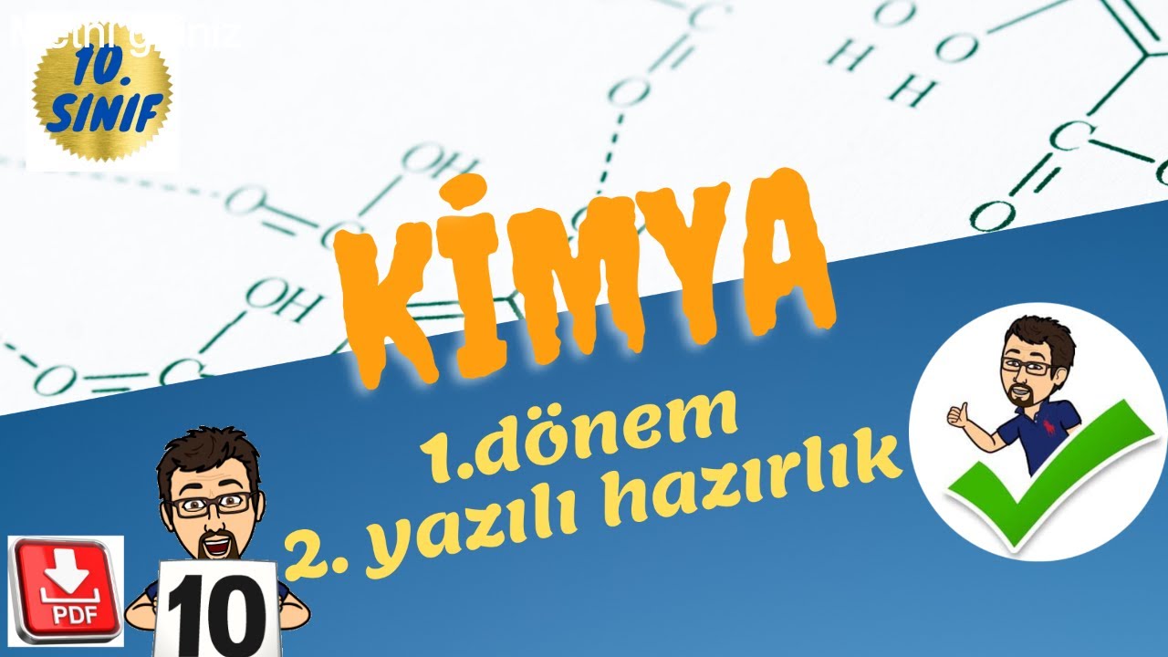 10. sınıf kimya sınıf 1. dönem 2. yazılı + PDF 2022-2023 (kolay-orta)