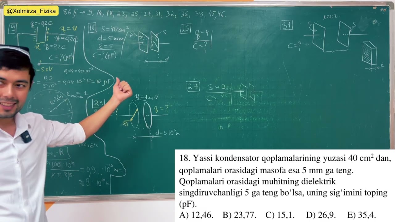 86-mavzu yechimi Innova || Elektr sig'imi