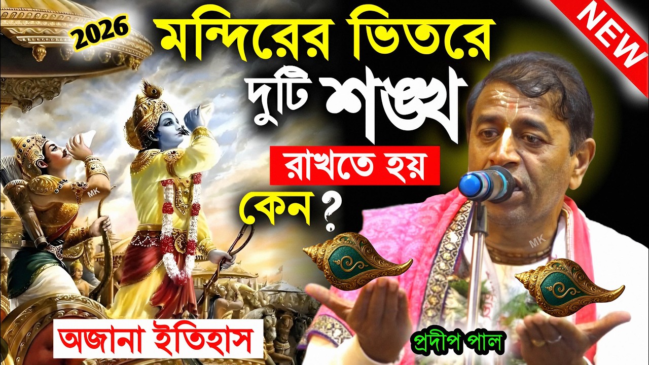 মন্দিরের ভিতরে দুটি শঙ্খ রাখতে হয় কেন ! mahabharat bani ! প্রদীপ পাল কীর্তন ! pradip pal kirtan