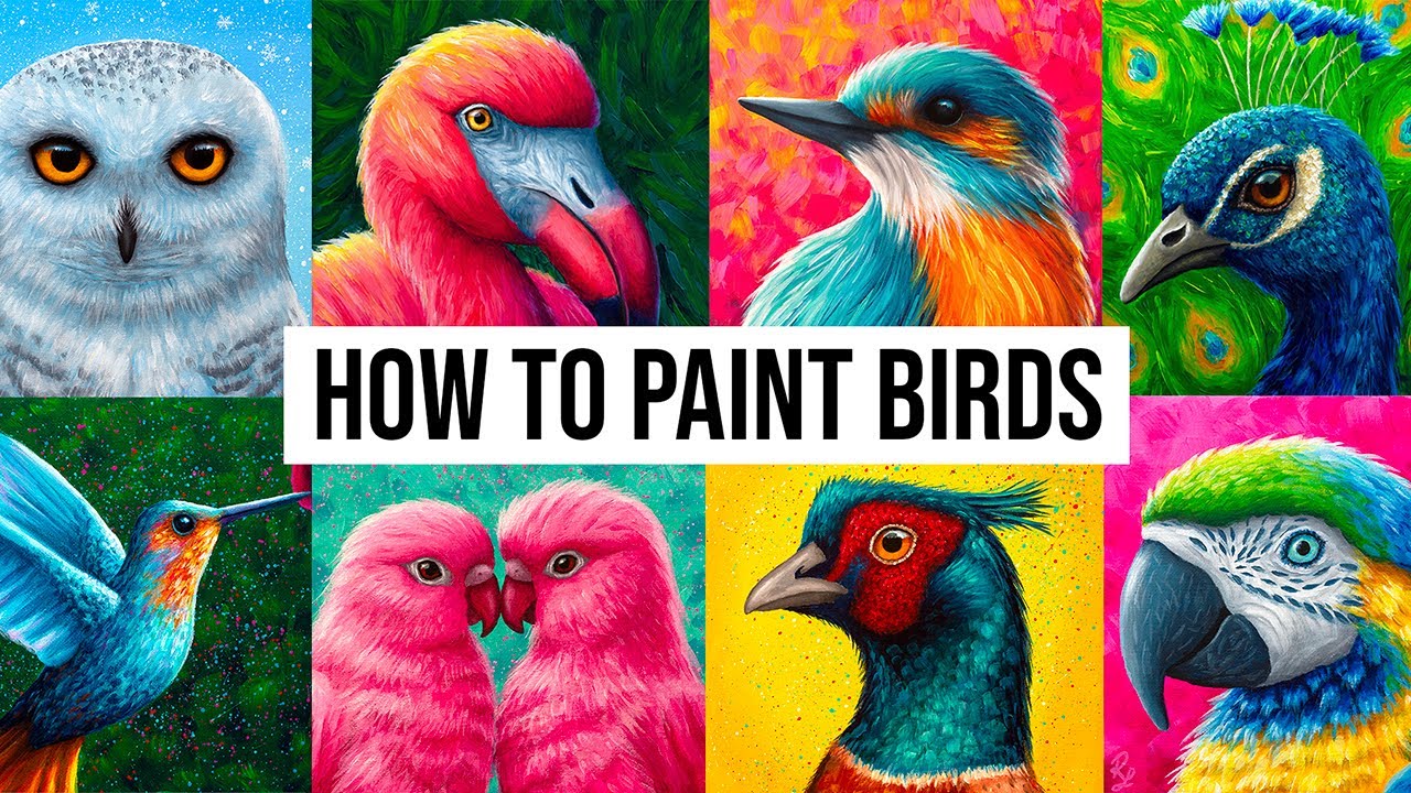 EASY Way to Paint BIRDS in Acrylic Paints - Beginner Animal Art Tutorial