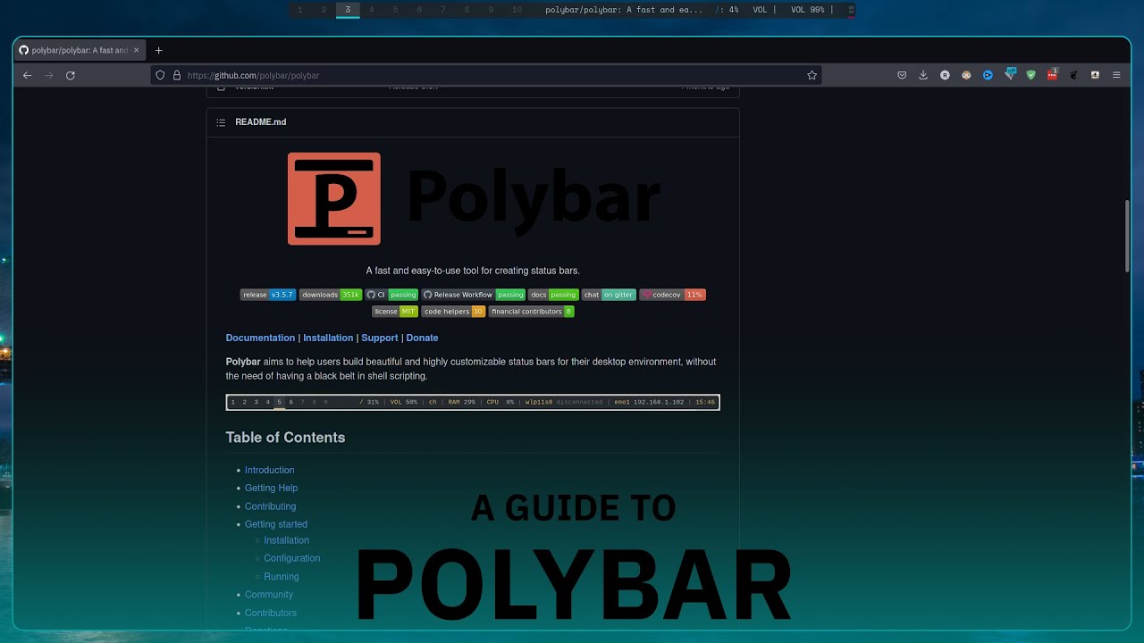 The Best Topbar for your Window manager!  (Polybar)