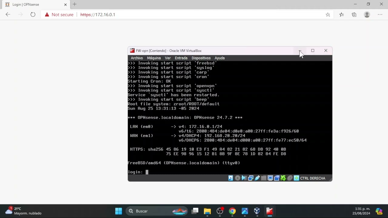 Configuraciones iniciales de OPNsense