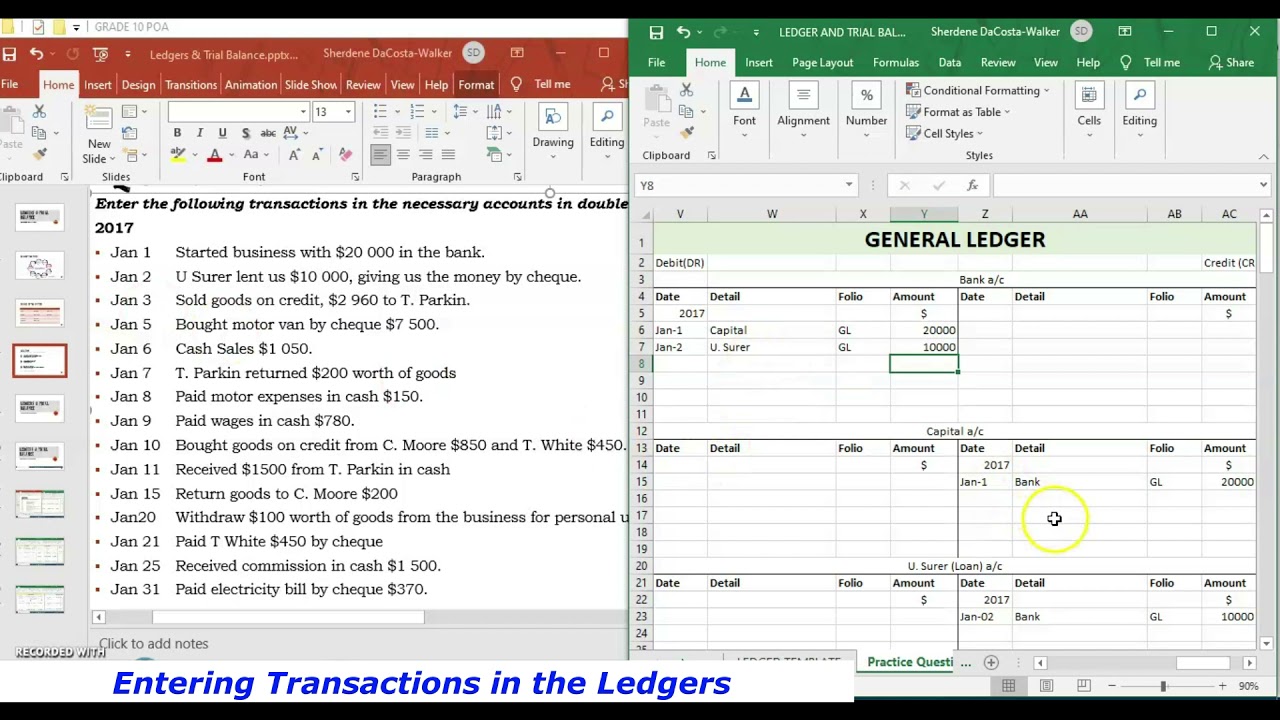 CSEC Principles of Accounts: Ledgers and Trial Balance