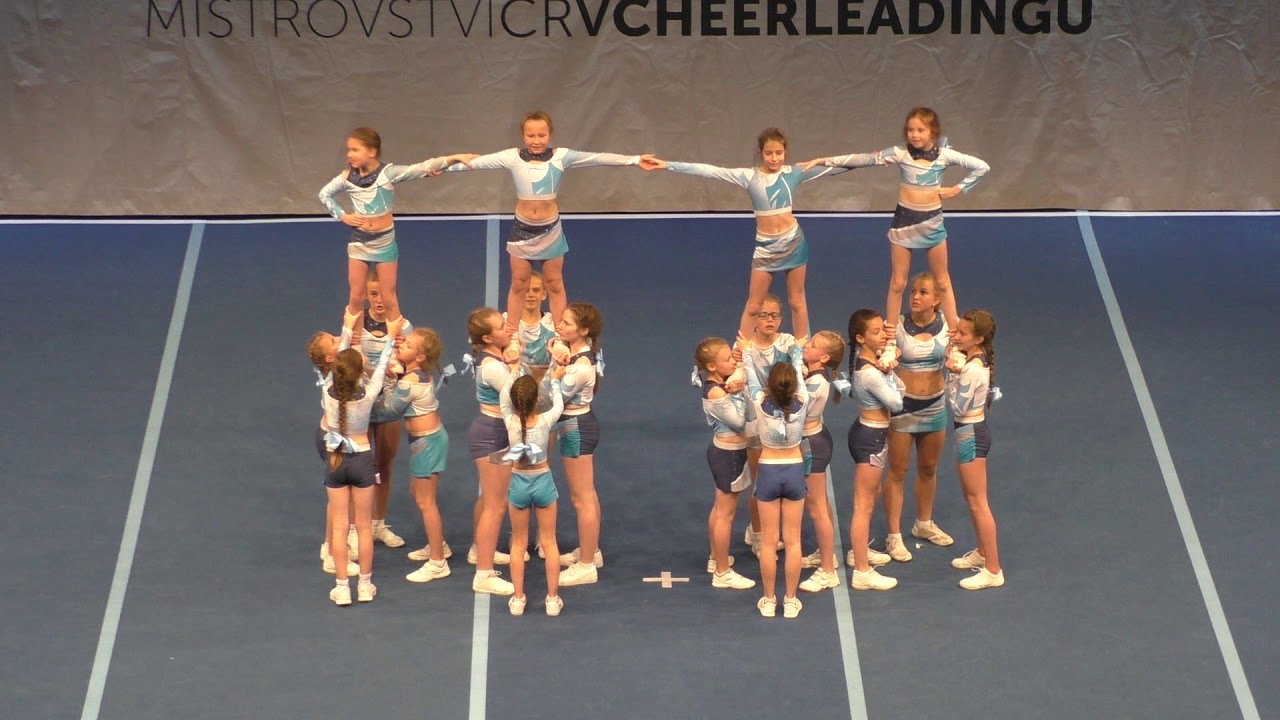 Team Cheer Peewee Novice Blue wings Blue Wings Princesses at CZCN 2019