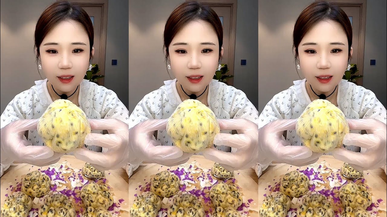 ASMR ICE EATING WITH MATCHA AND MILK POWDER AND PASSION FRUIT 
