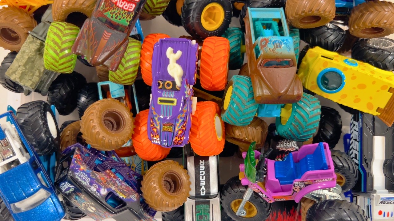 Another Box Full of the Best Monster Trucks Racing Down the Track