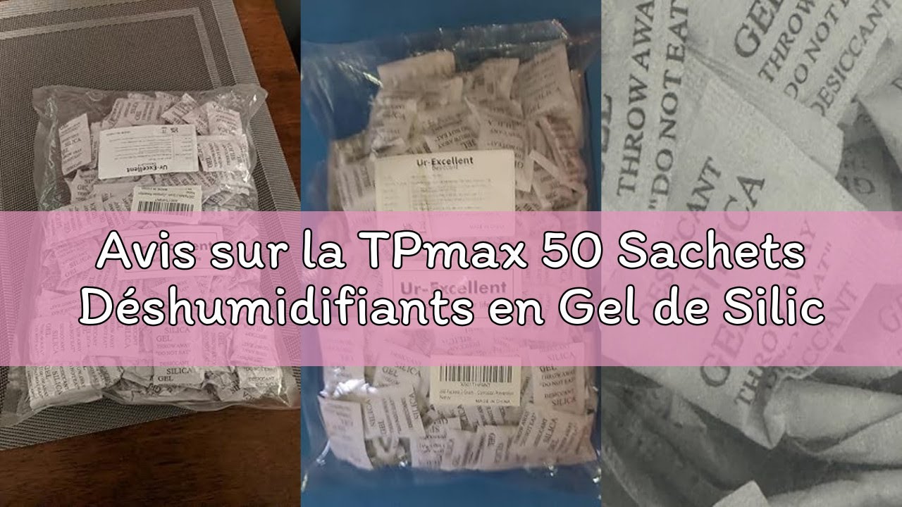 Avis sur la TPmax 50 Sachets Déshumidifiants en Gel de Silice, 2g - Absorbant d'Humidité Haute Perfo