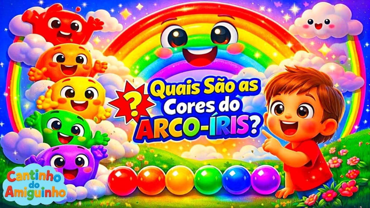 🌈 As Cores do Arco-Íris | Música Infantil Educativa para Crianças 👶🎶