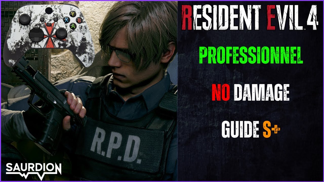 GUIDE MANETTE, S+ RESIDENT EVIL 4 REMAKE, NO DAMAGE, PROFESSIONNEL !