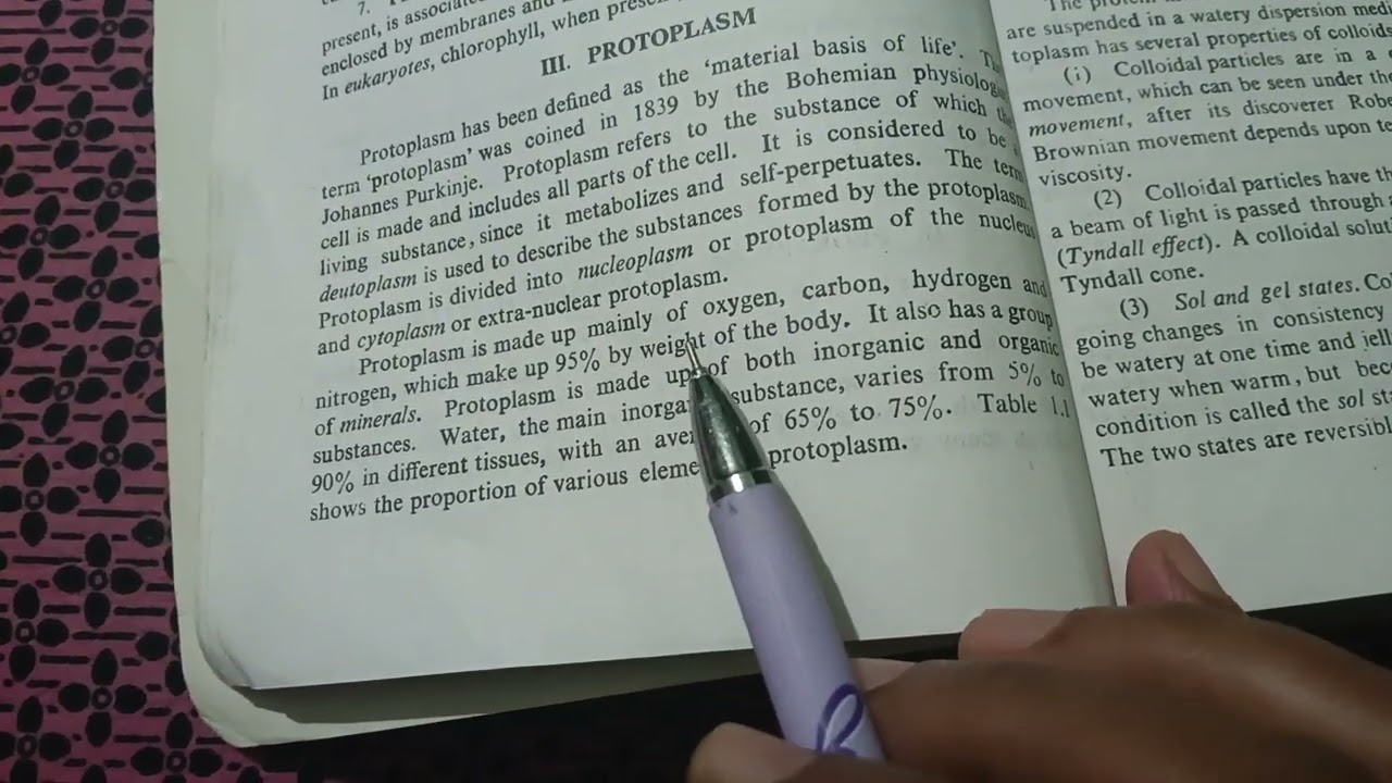 Biology class - protoplasm 