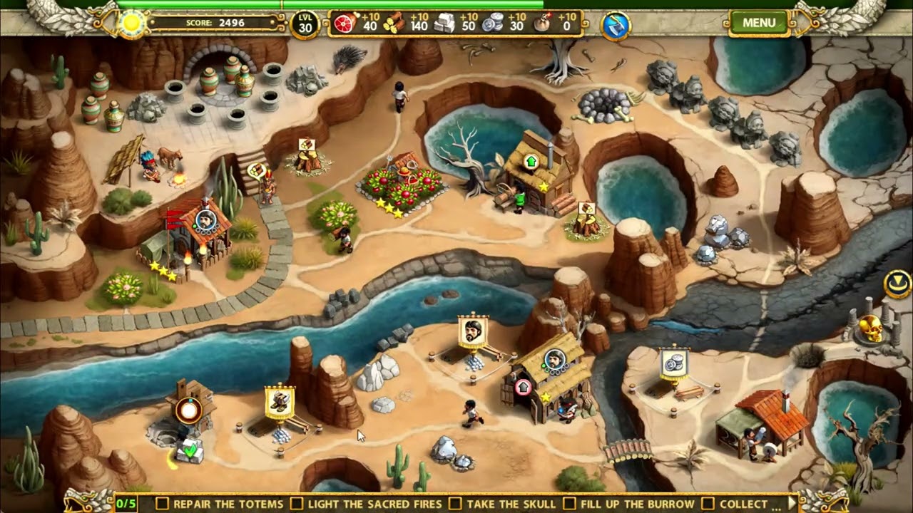 4 Aztec Skulls Remastered CE, Level 30, Hard Mode Walkthrough with Hidden Object Locations