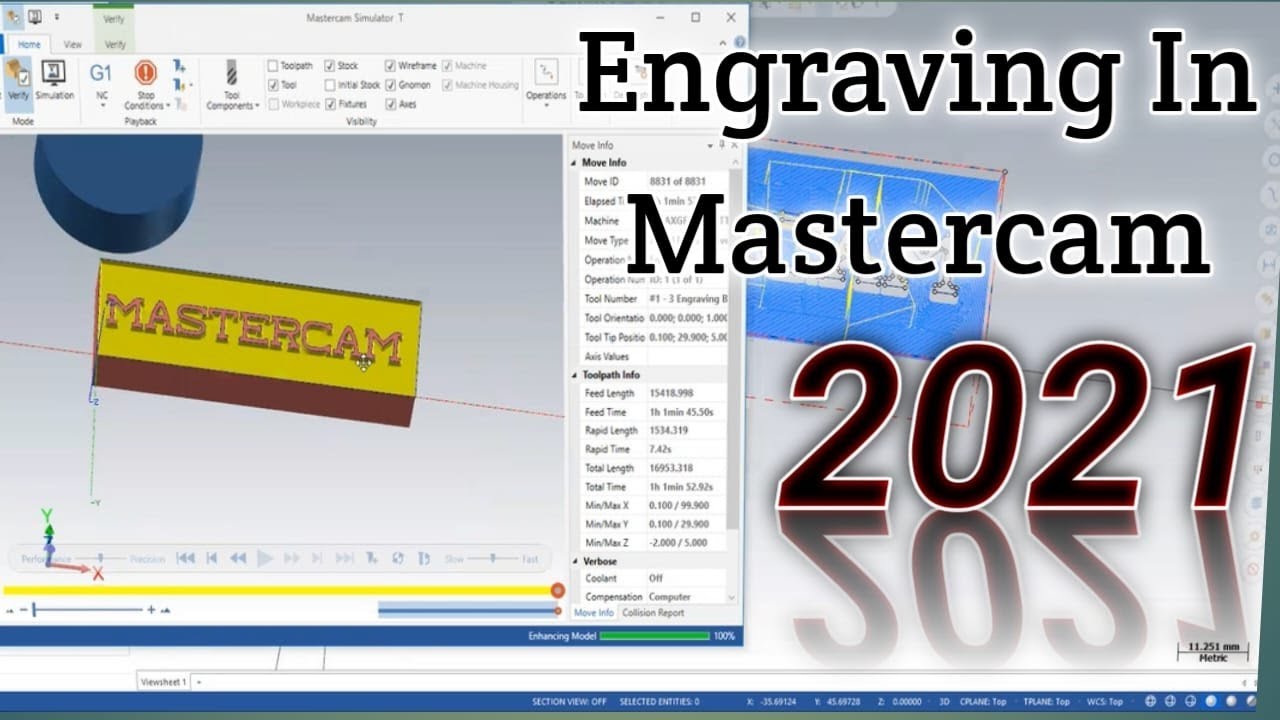 ENGRAVING IN MASTERCAM  2021