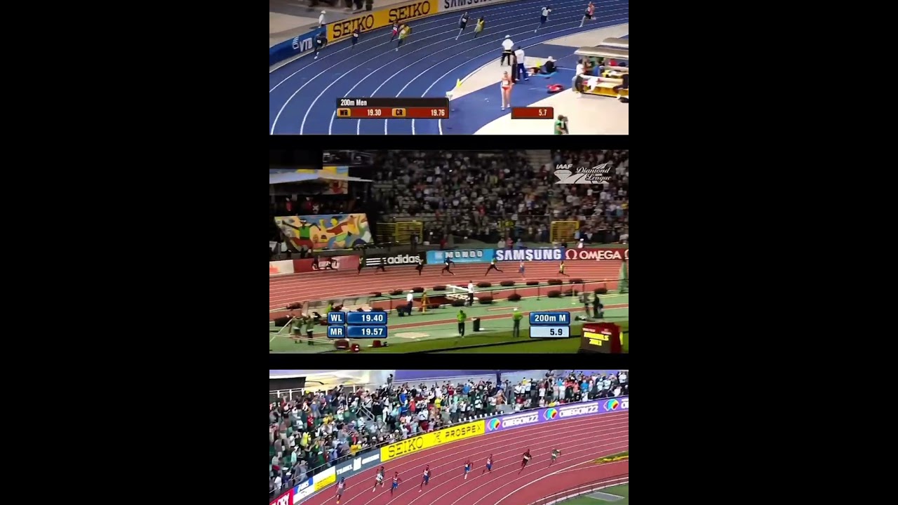 Usain Bolt 19.19 Yohan Blake 19.26 Noah Lyles 19.31 comparison #shorts