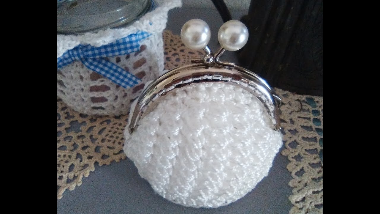 CROCHET COIN PURSE WITH KISS CLASP LOCK  tutorial