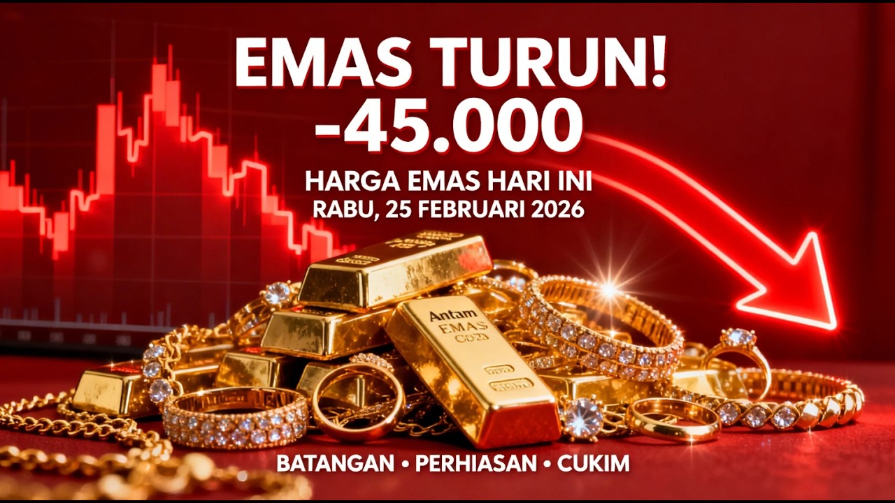 HARGA EMAS HARI INI 25 FEBRUARI 2026 TURUN! Antam Rp3 023 000 &ndash; Buyback Melemah, Saatnya Beli?