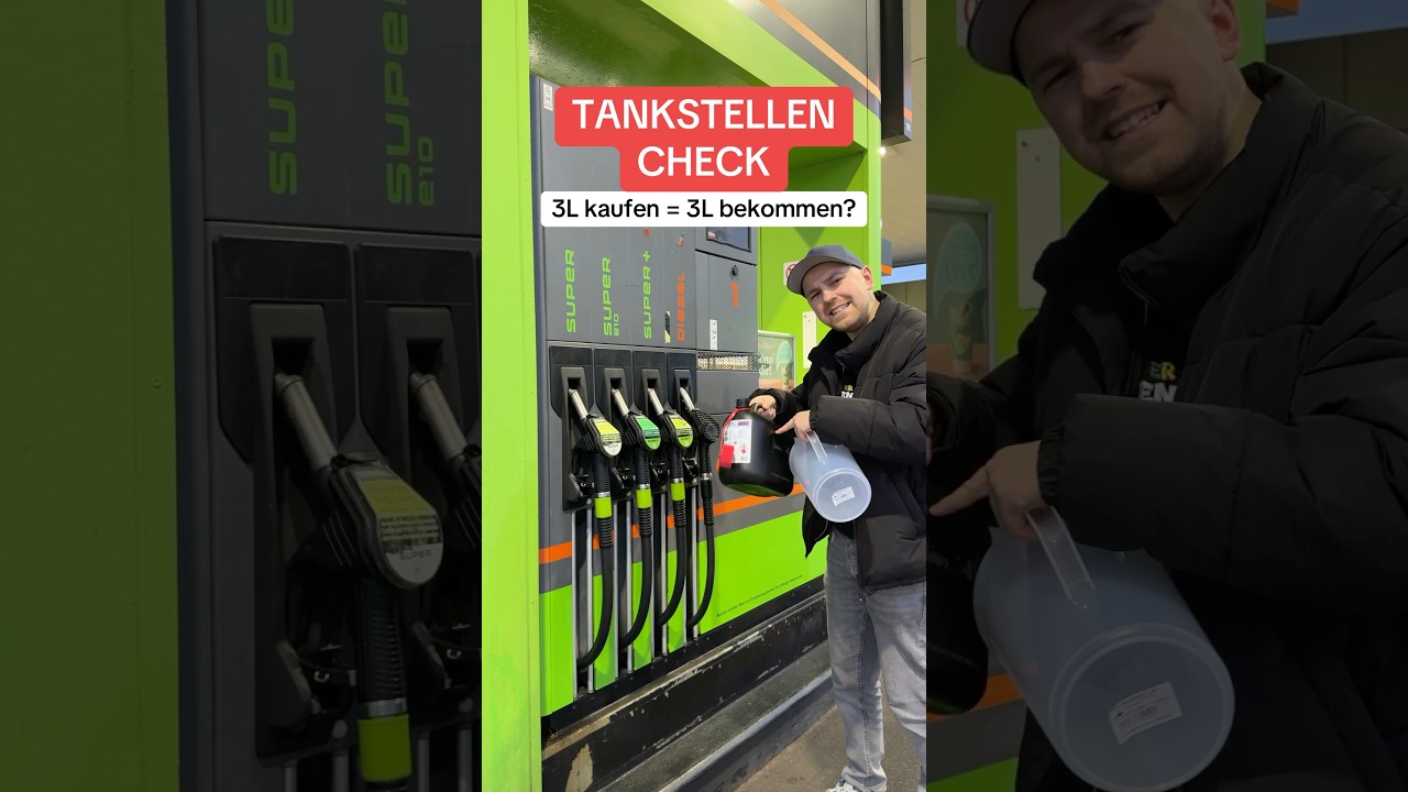 Kommen wirklich 3L rein? 😱 #benzin #tankstelle #auto #lifehack
