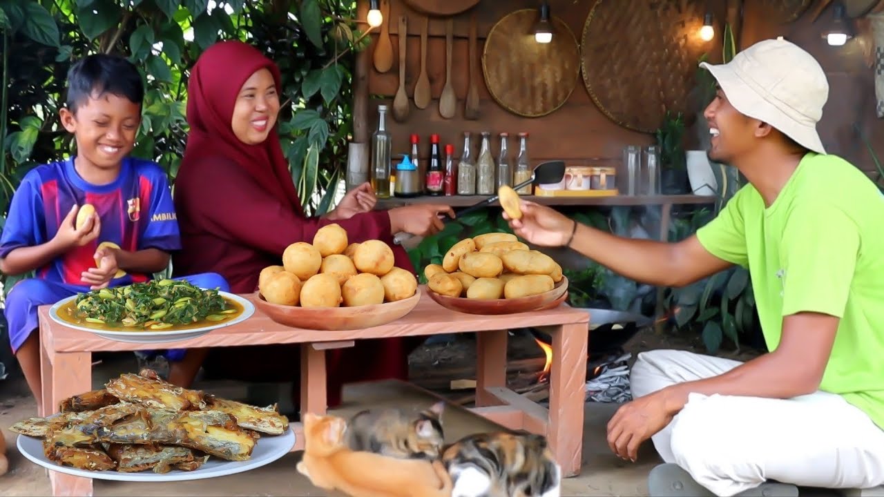 Jajanan jadul, Jembelem singkong yang enak, tumis daun singkong pete, panen singkong, hidup di desa