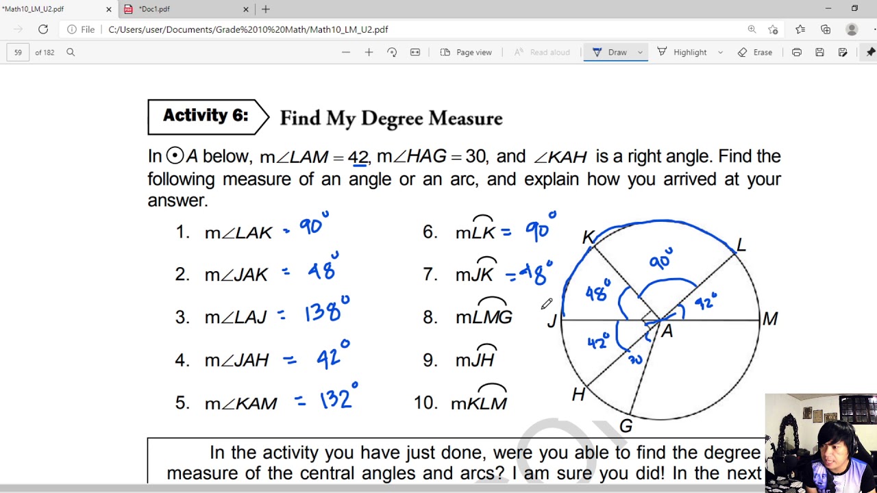 Grade 10 Math - Finding the Measure of Angles and Arcs