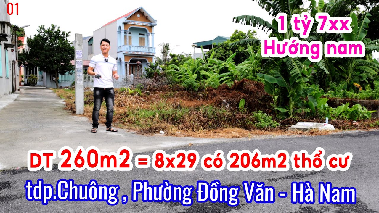 Bán giúp anh chị lô đất 260m2 sổ hồng đầy đủ có 2 mặt tiền gần 1,8 tỷ ở Đồng văn Duy tiên Hà nam |01
