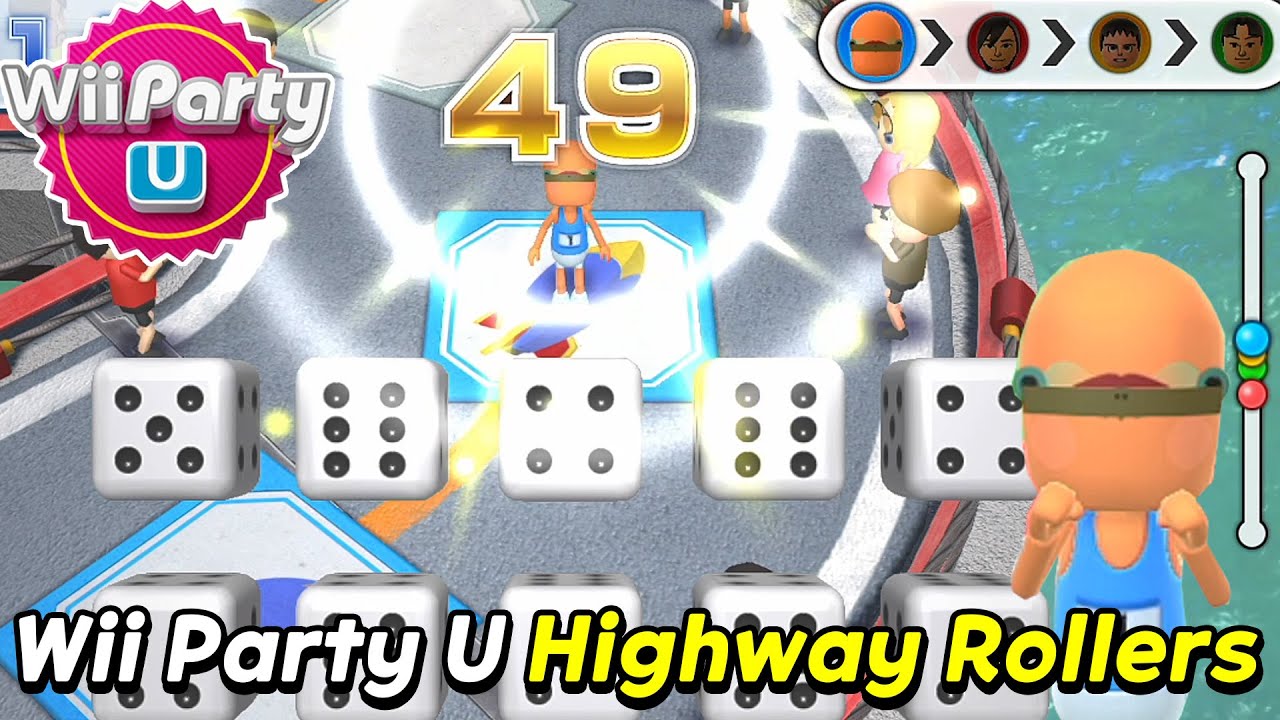 Wii Party U Highway Rollers Gameplay | Beef Boss Vs Akira Vs Hyun-woo Vs Dunbar | Expert com