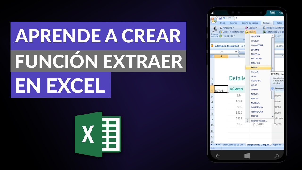 Aprende a Crear y Usar la Funci&oacute;n EXTRAE en Excel - &iquest;Para que Sirve?