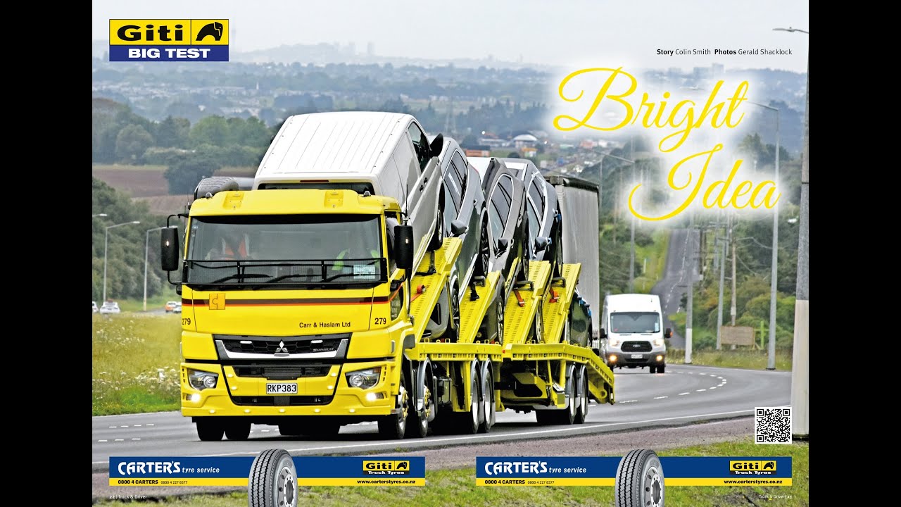 Giti Tyres Big Test Fuso Shogun transporter 400hp 8 x 4 dual axle semi - trailer