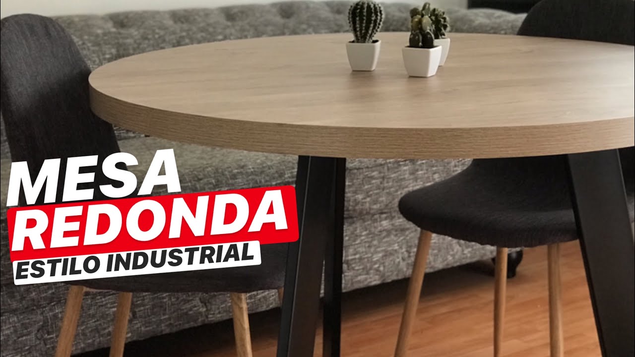 MESA REDONDA, ESTILO INDUSTRIAL (By Tubo Center) - #ProyectoMueble