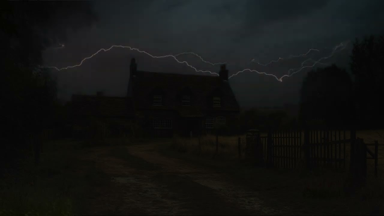 Cozy Night at Small House | Relaxing Thunder Sounds Beyond the Fence for Deep Sleep