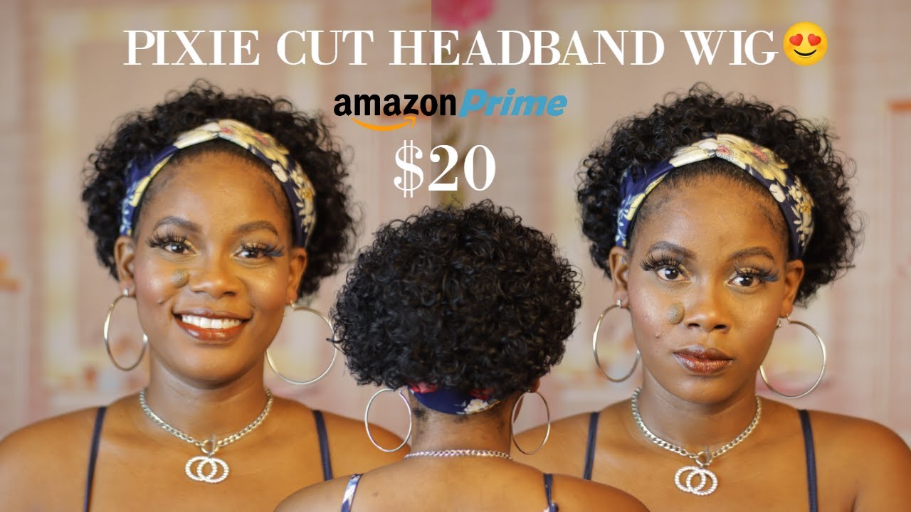 AFFORDABLE  CURLY  PIXIE CUT HEADBAND WIG FROM AMAZON FT VRZ