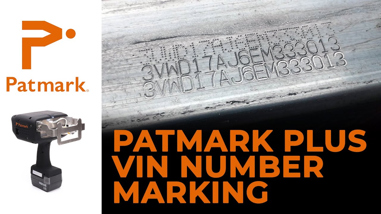 VIN Number Marking with Patmark Plus + Magnetic foot. For Vehicle, Trailer, Caravan Manufacturing