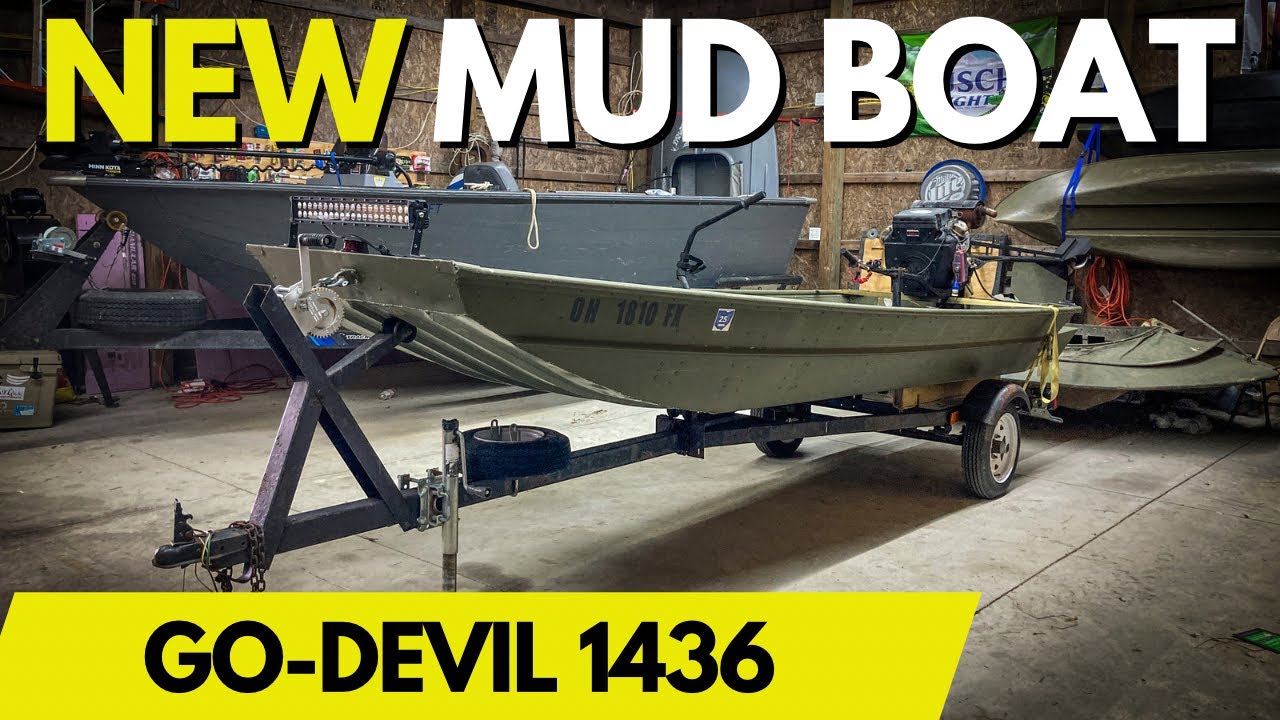 14ft Go-Devil Flat Bottom Mud Boat | Go-Devil 20hp Longtail 1436