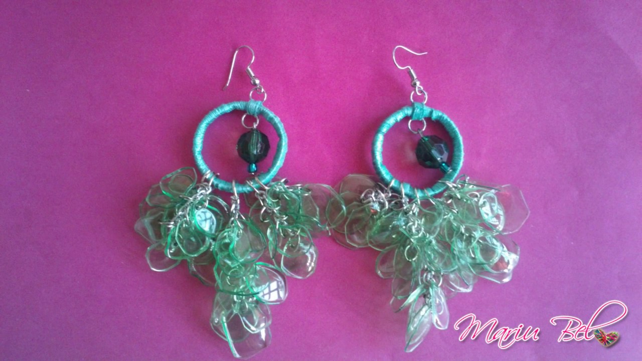 DIY Pendientes o Aretes RECICLADOS Con Botellas Plásticas PET /PARTE 1/Reciclaje Creativo/Mariu Belo