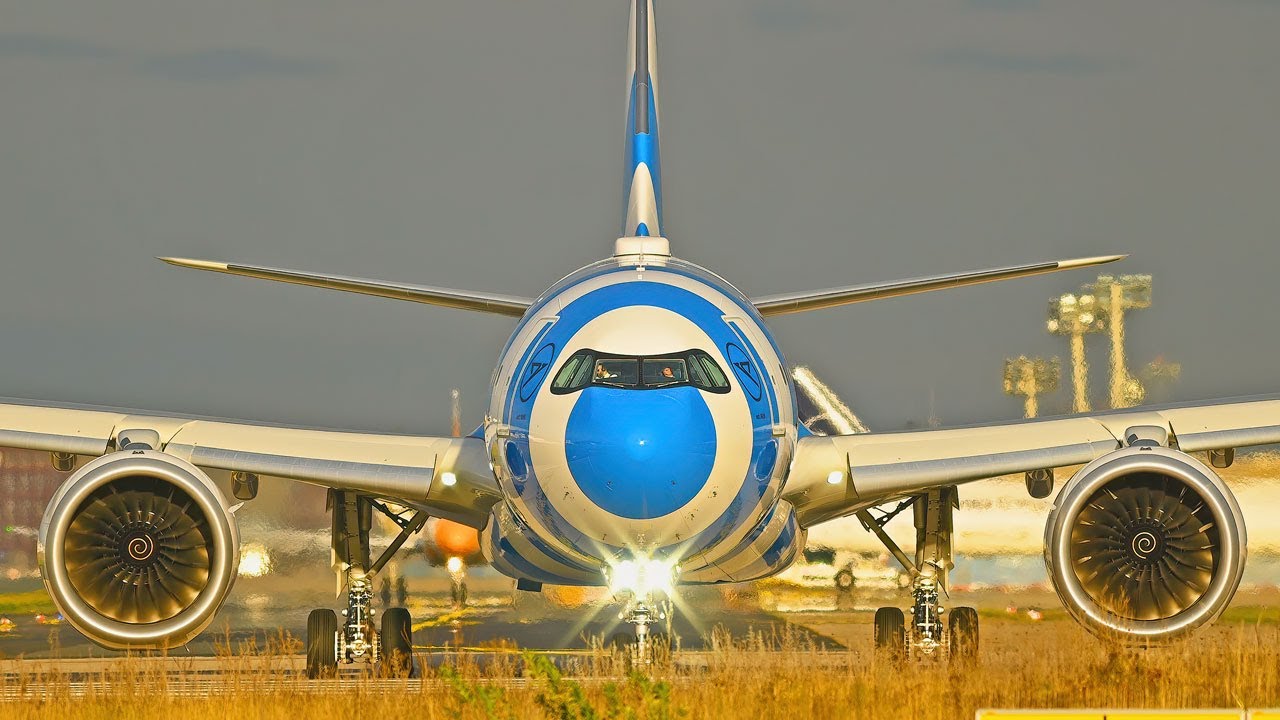 [4K] 1 HOUR of PlaneSpotting at Frankfurt Airport - 59 Aircrafts from Early Morning till Late Night