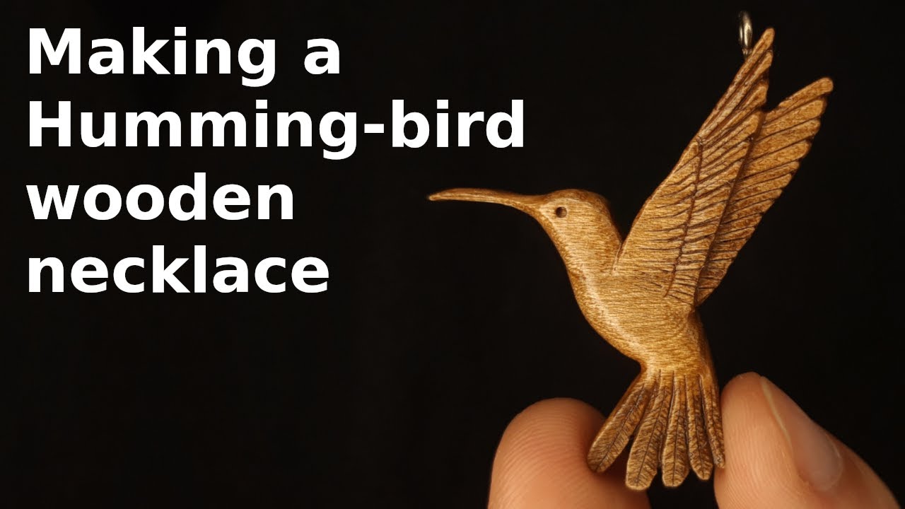 Making a Humming-bird wooden necklace