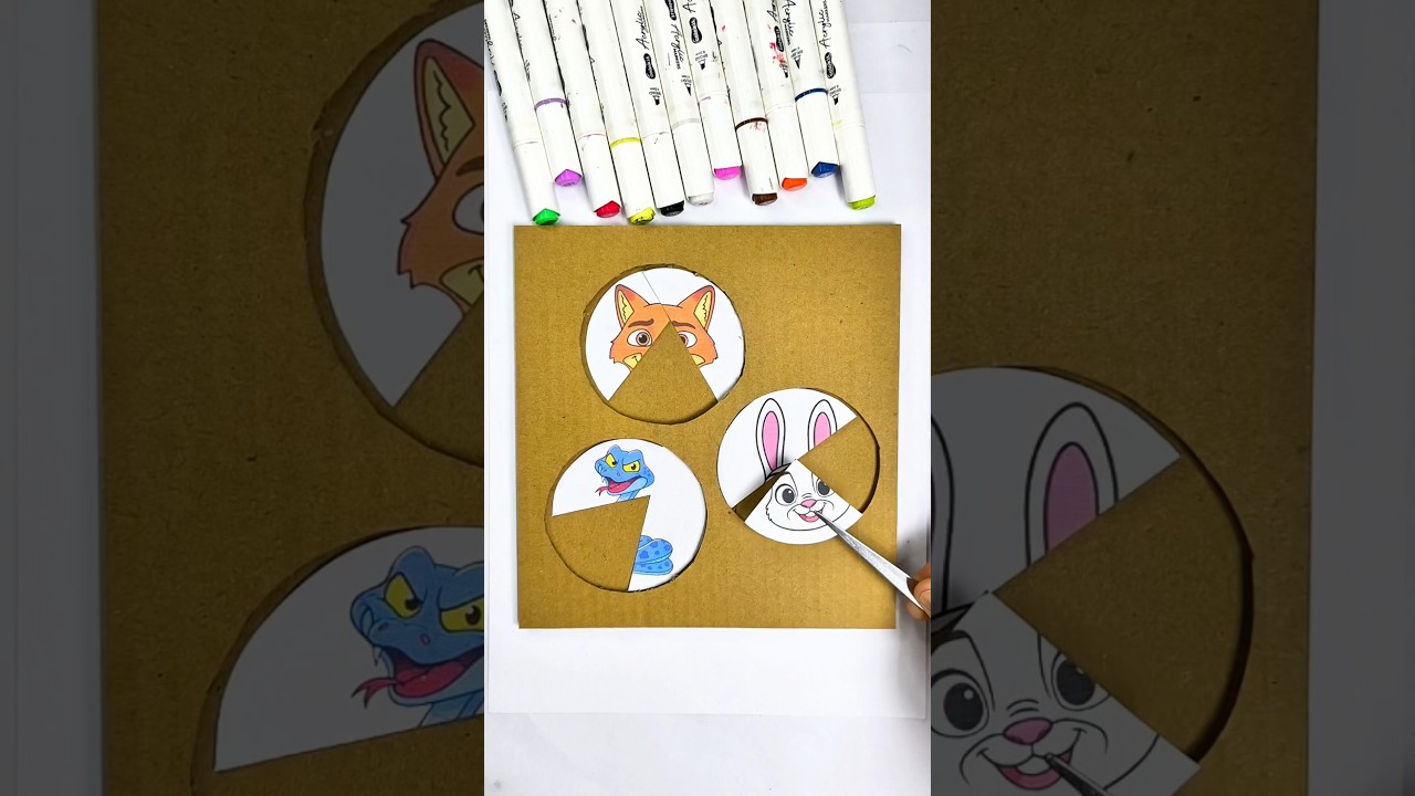 Zootopia DIY Cardboard Shapes Puzzle Game Challenge | Paper Crafts #papercraft​​ #games​​ #shorts​