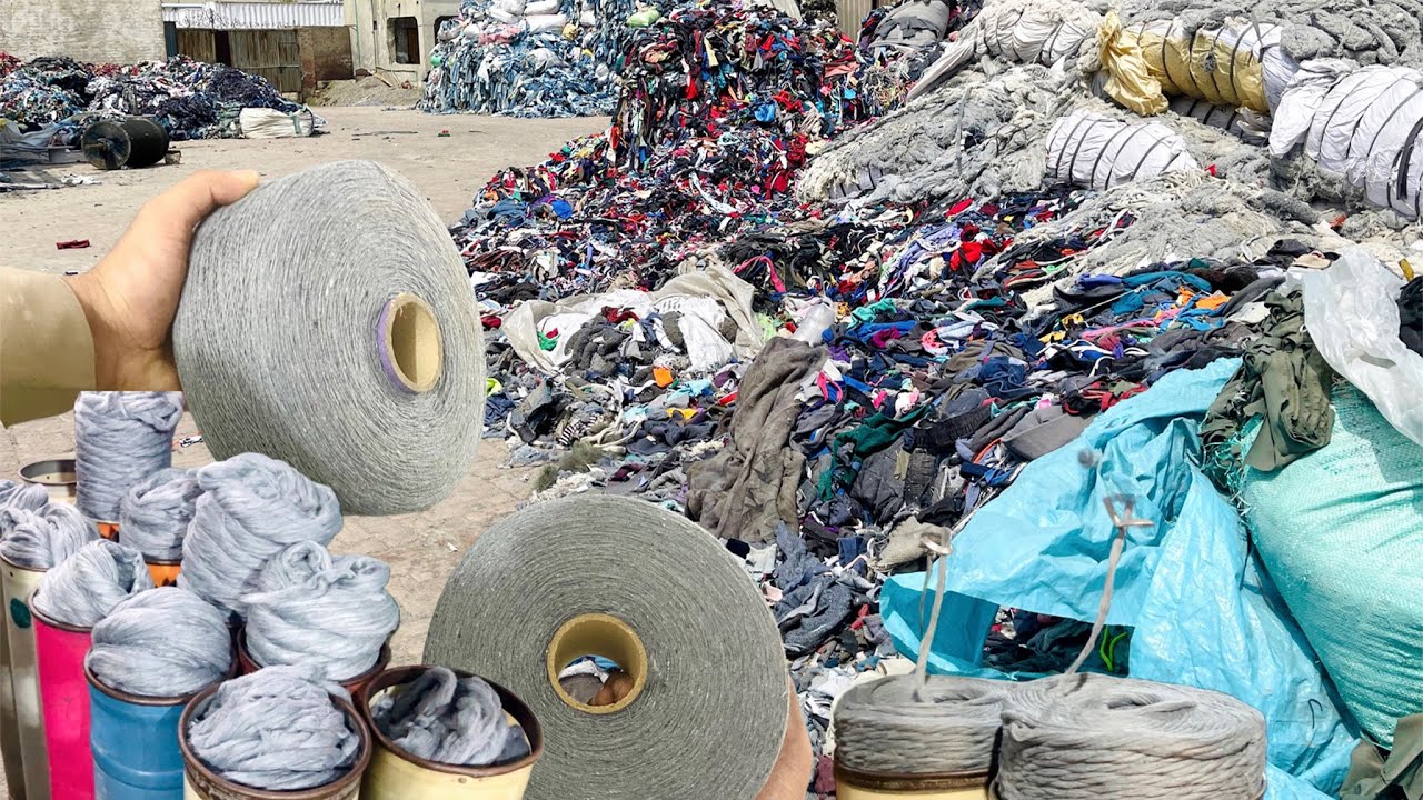 Incredible Process of Recycling Old waste Garments into High Quality Yarn | manufacturing process