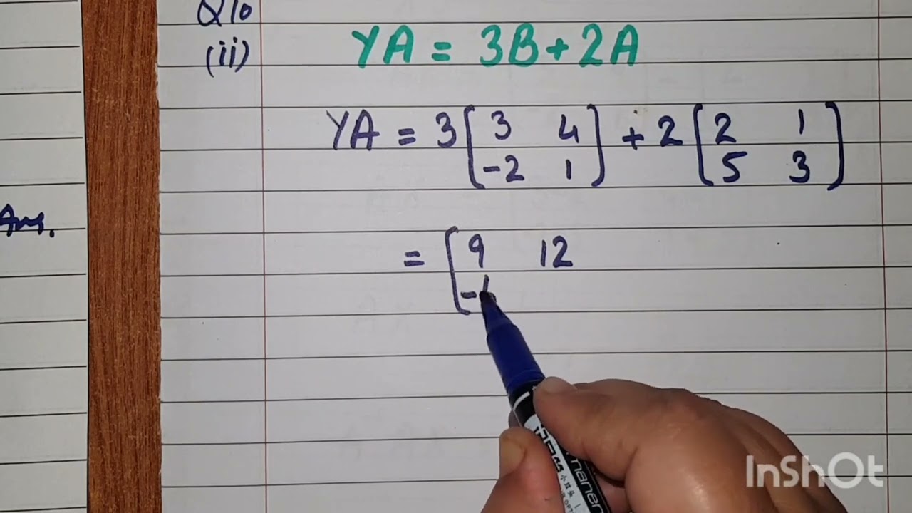 Topic:Matrices | Ch#5 Ex.5D Q#10 | D4 7th ed. | O Level Mathematics