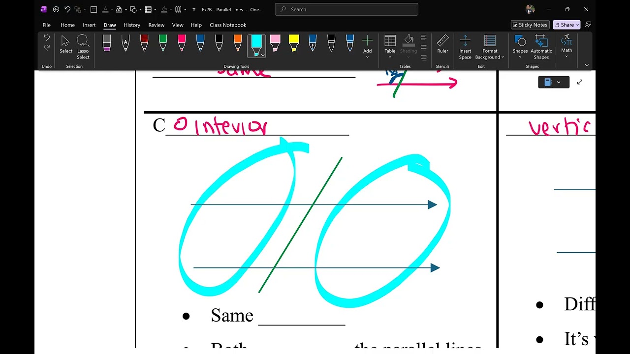 Y8E Ex2B parallel lines