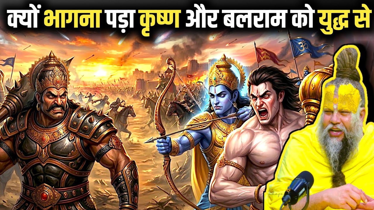क्यों कृष्ण को जरासंध से युद्ध छोड़ कर भागना पड़ा ? #premanandjimaharaj