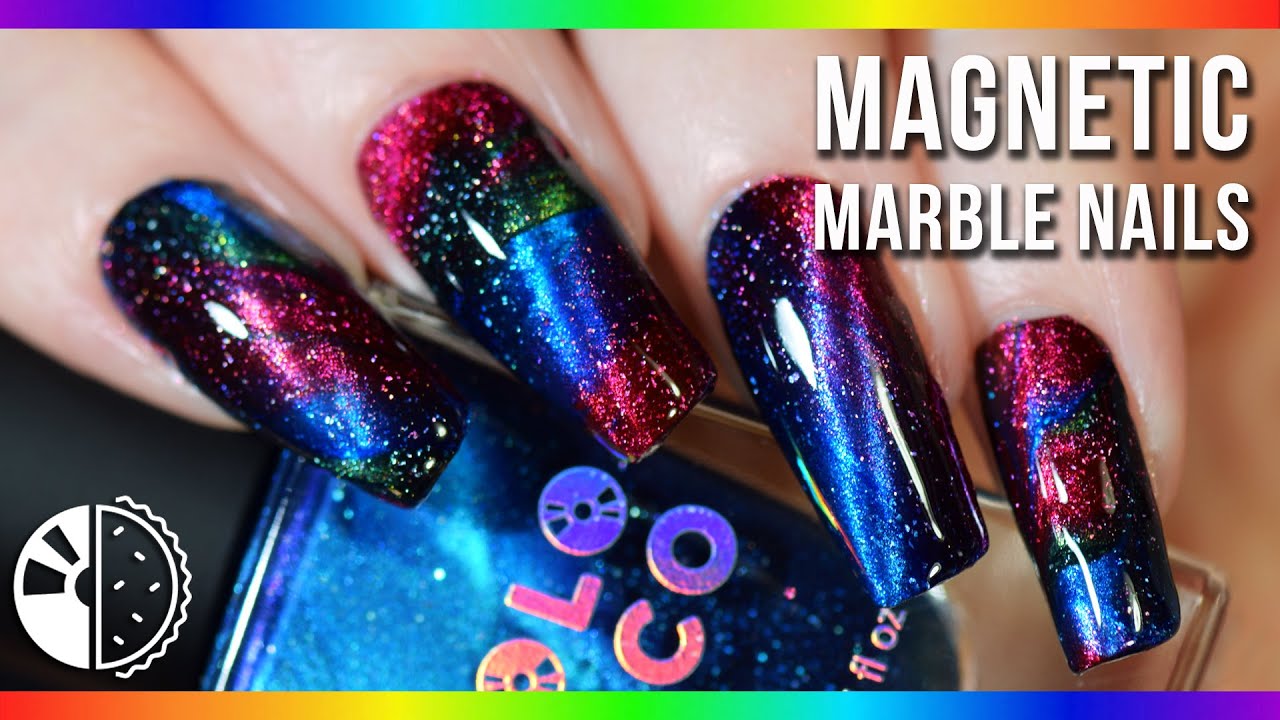 Magnetic Marble Nail Art🧲💅