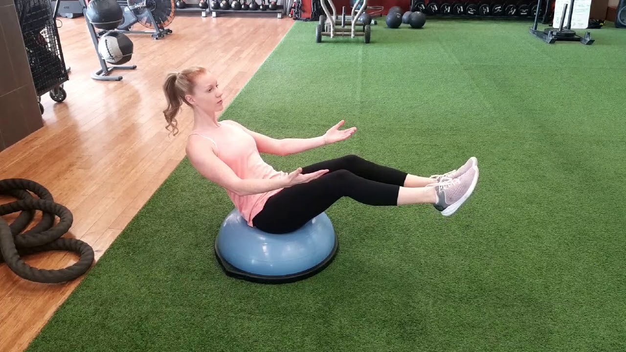 Bosu v-sit hold