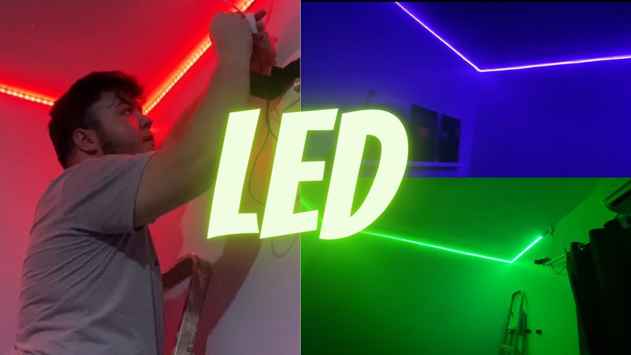 Colocando FITA DE LED no quarto GAMER