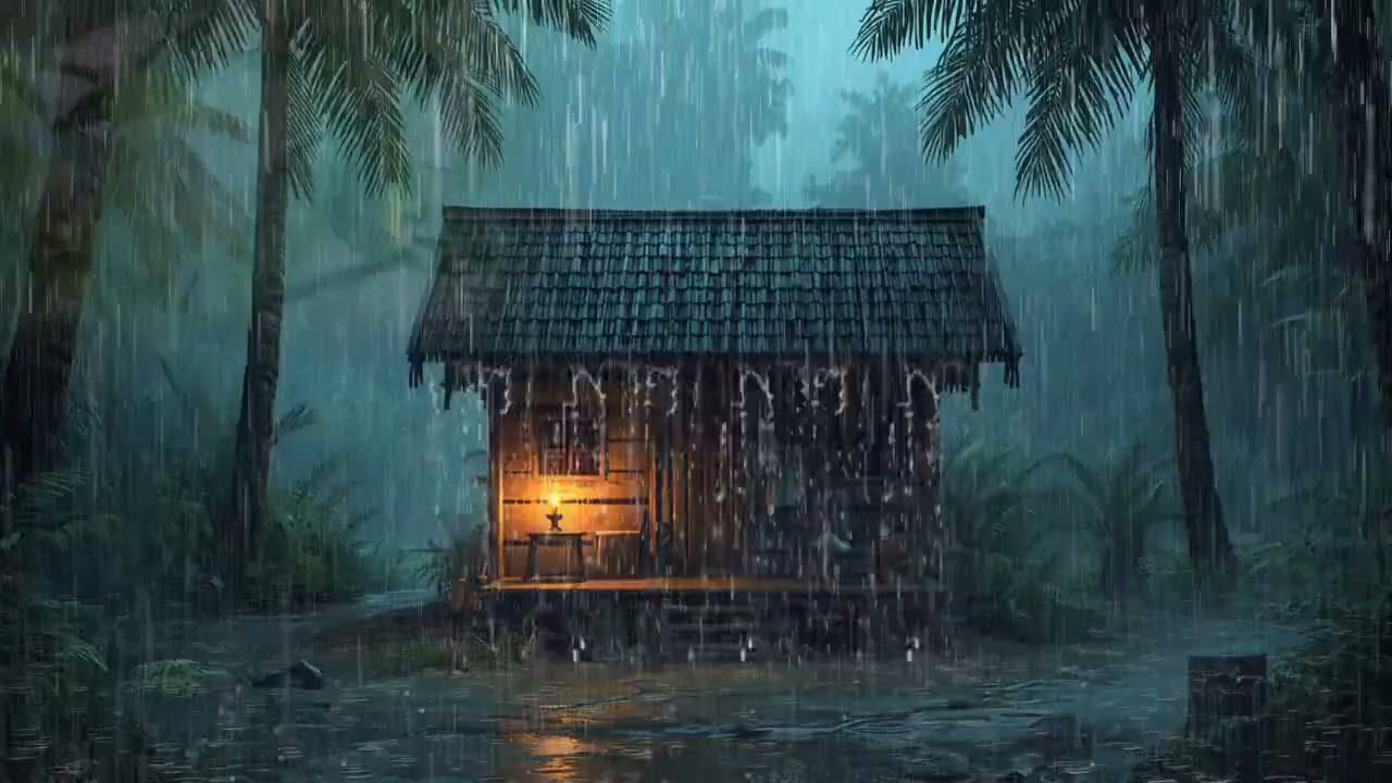 Rainy Night Ambience with Rolling Thunder: The Best Natural White Noise for Your Mind